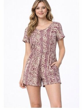 Hunt‎ Club Vintage Tribal Printed Shorts Romper